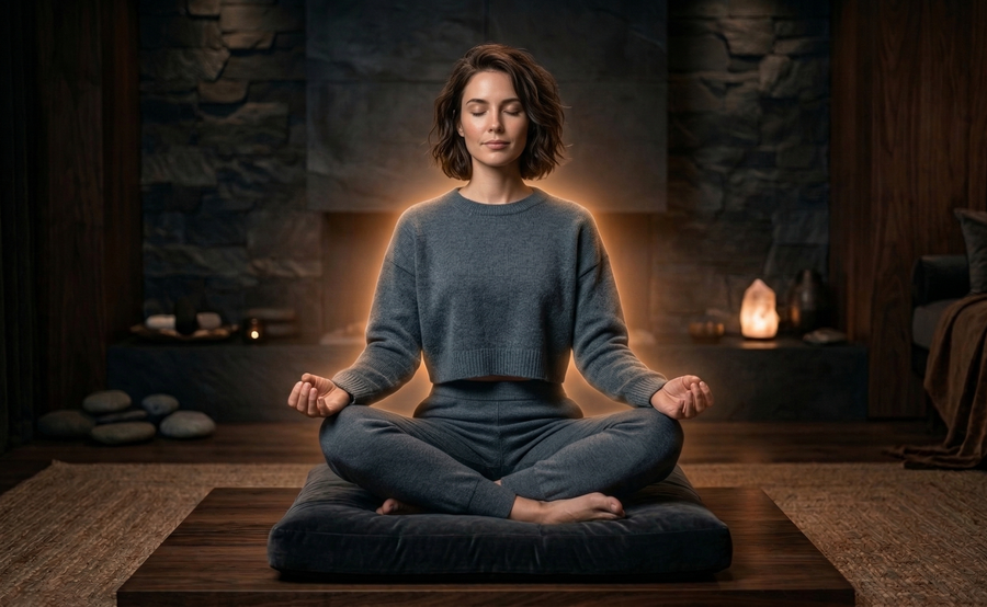 An Agen member during a calm daily ritual