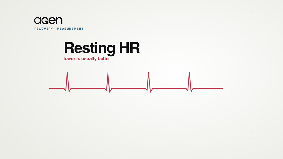 A calm, steady resting heart-rate pulse trace in heart-red.