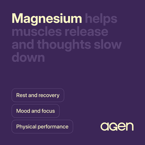 Agen Magnesium supplement, front of bottle