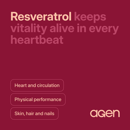 Agen Resveratrol supplement, front of bottle