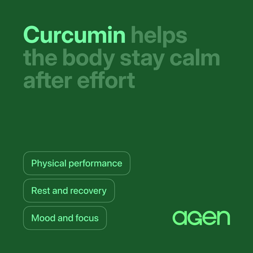 Agen Curcumin supplement, front of bottle