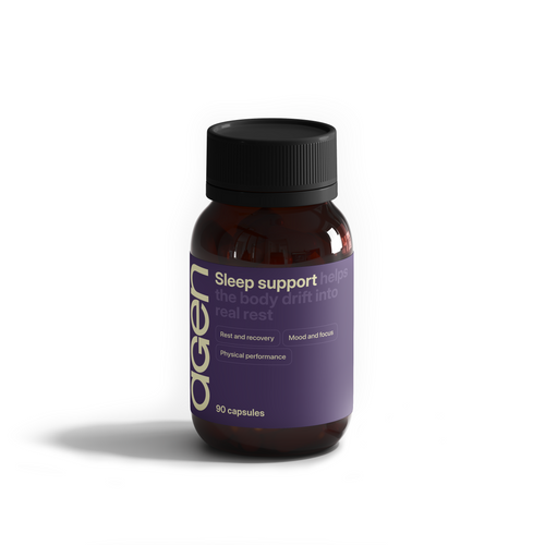 Agen Sleep Support supplement, front of bottle